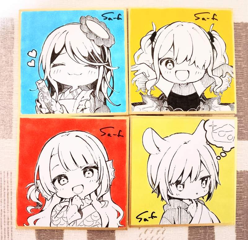 あやかし横丁の豆(小)色紙