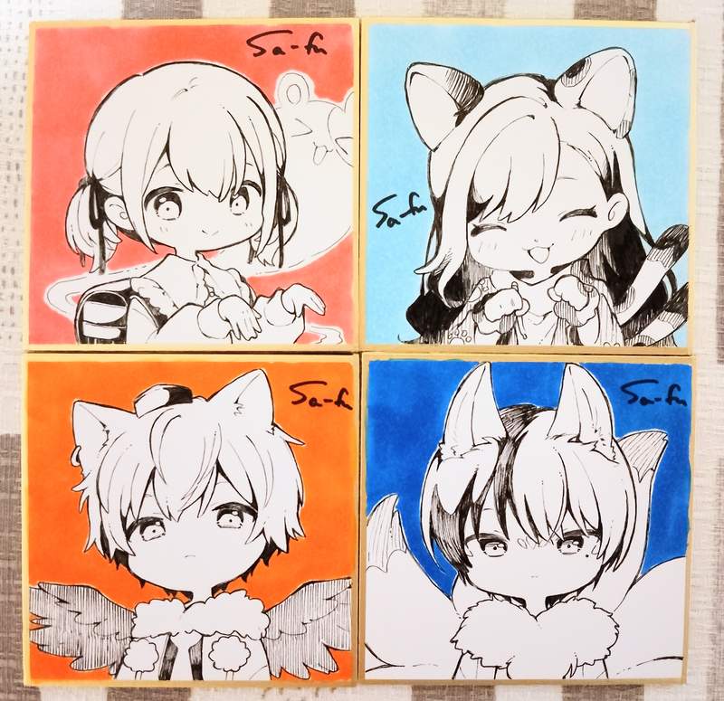 あやかし横丁の豆(小)色紙