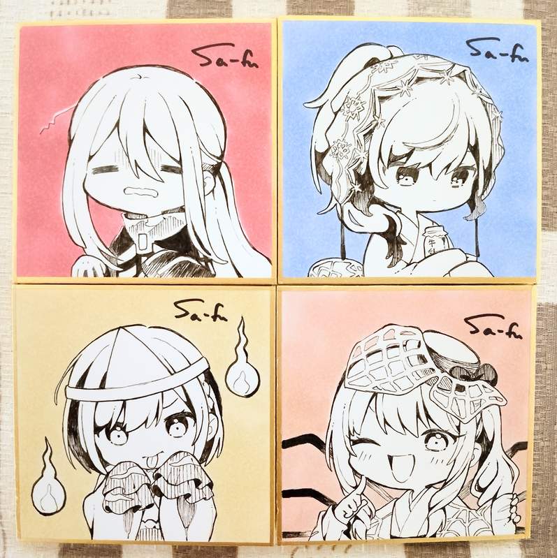 あやかし横丁の豆(小)色紙